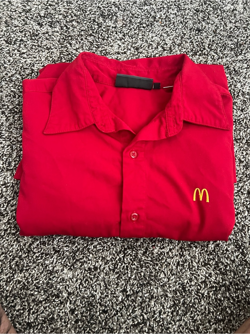 McDonald's Red Button-Down Short Sleeve Shirt with Yellow Logo
